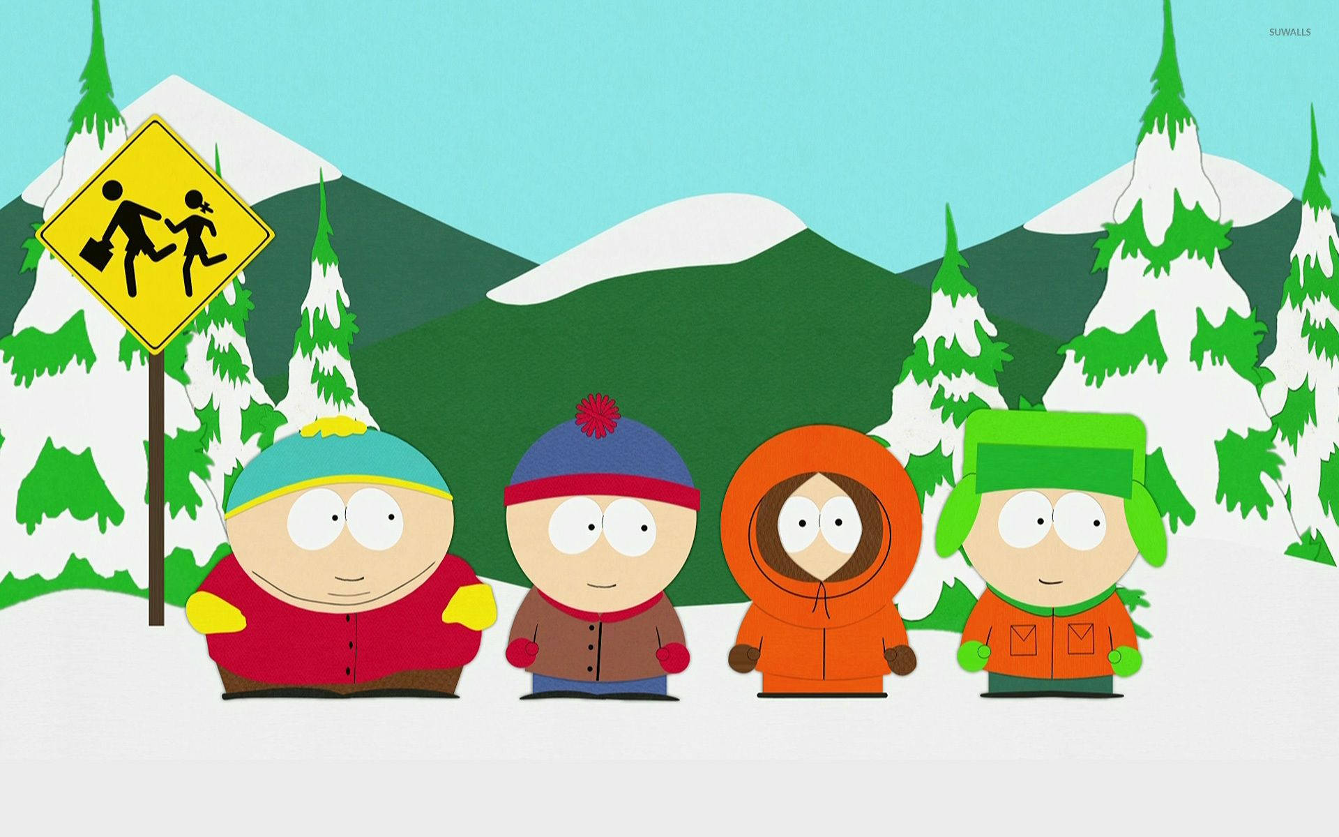 South Park, cold season, winter coats, Full HD Desktop Wallpaper