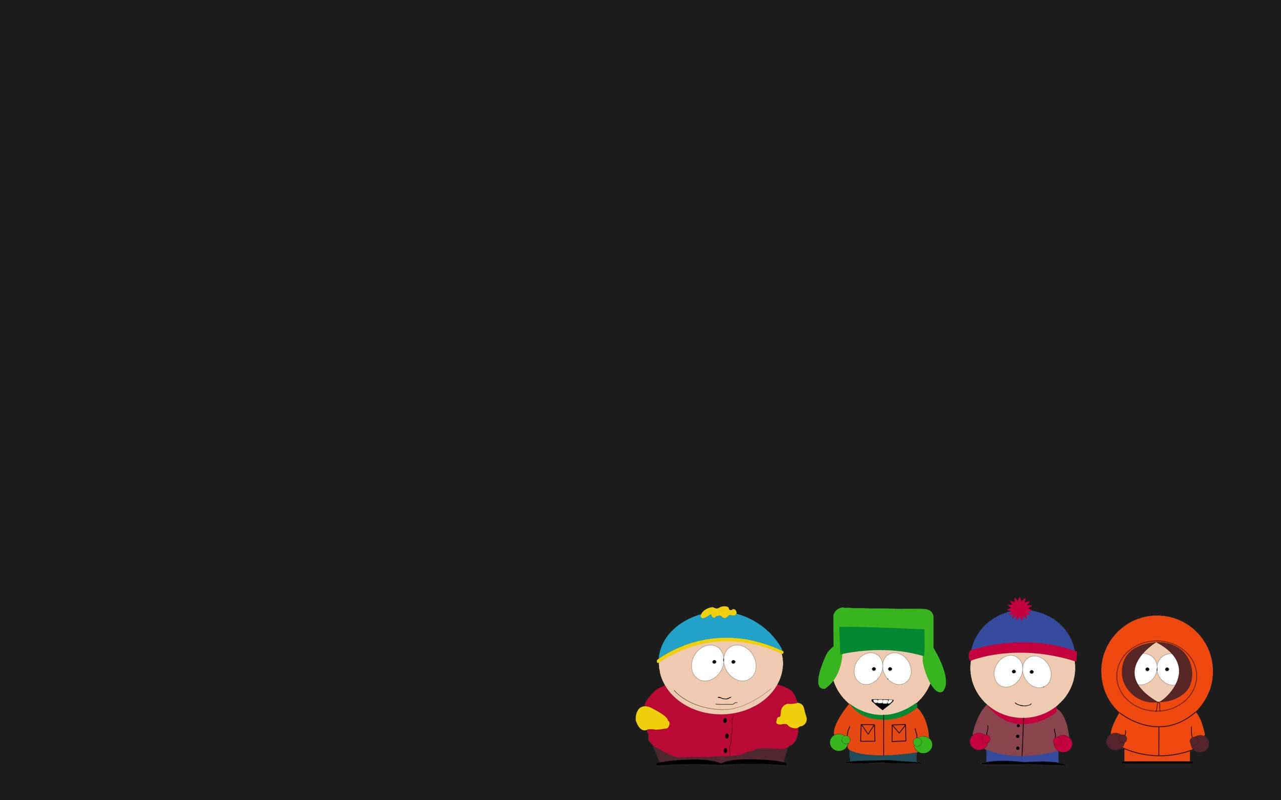 South Park, cartoon boys, winter hats, 2K Desktop Wallpaper