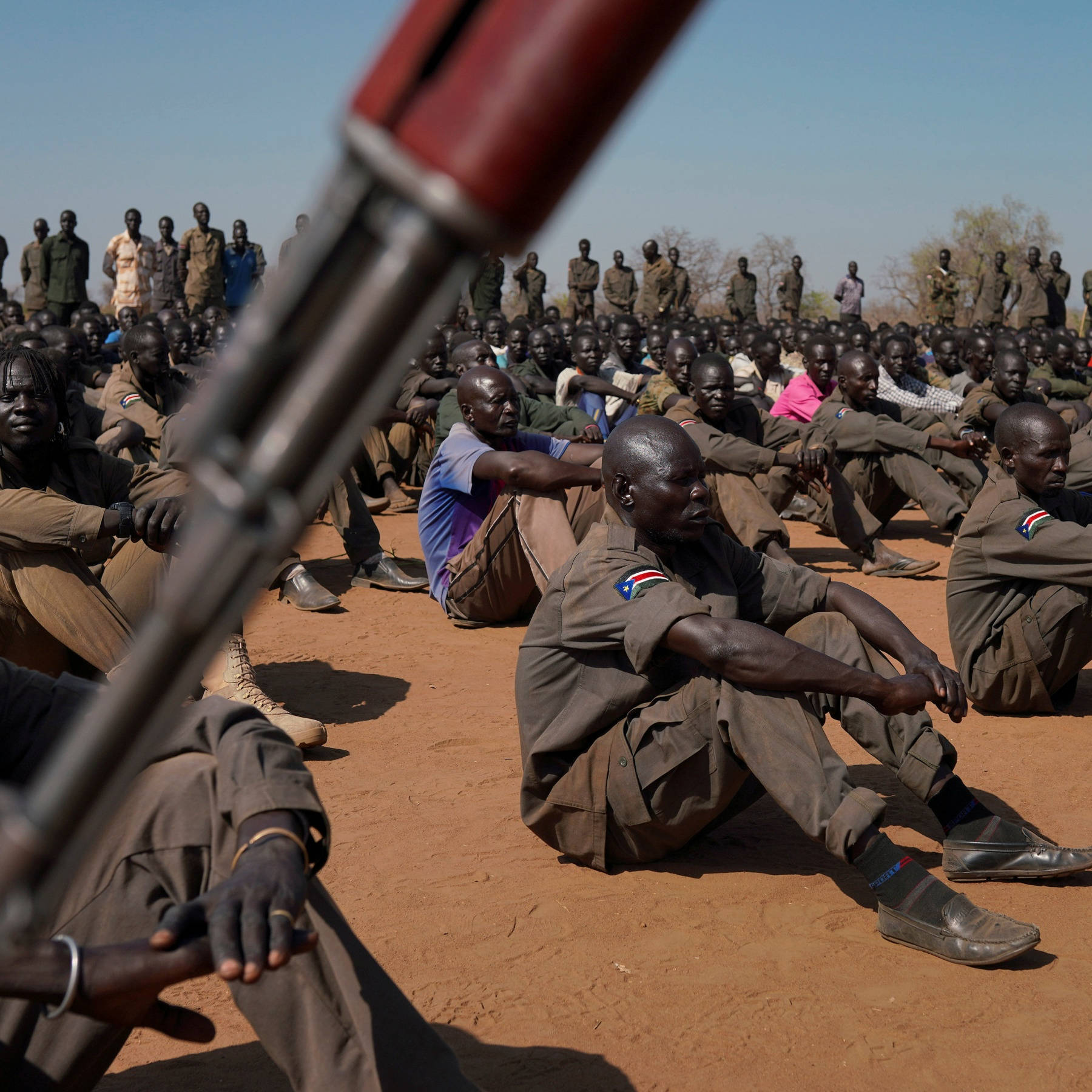 South Sudan, soldiers, dry red earth, HD Desktop Wallpaper