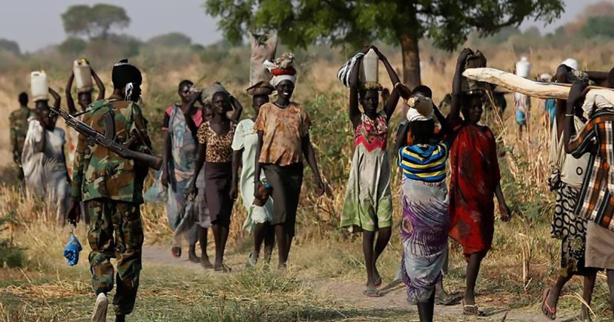South Sudan, soldier, women and children, SD Desktop Wallpaper
