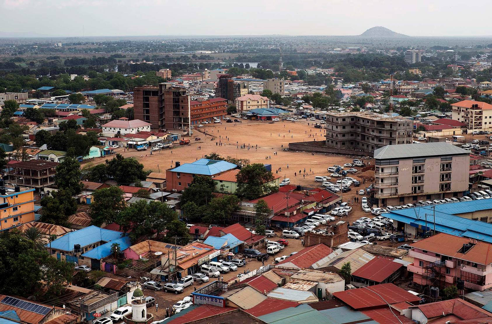 South Sudan, capital Juba, aerial view, HD Desktop Wallpaper