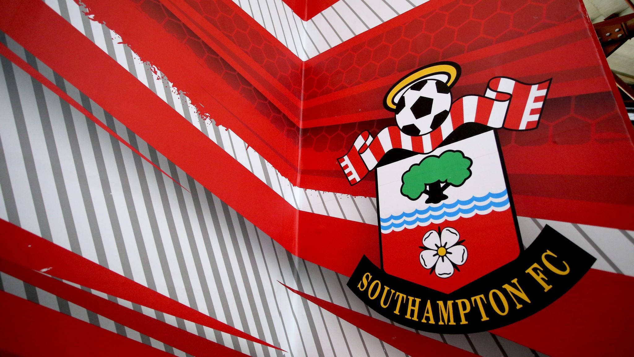 Southampton FC, red and white striped, crest, Full HD Desktop Wallpaper