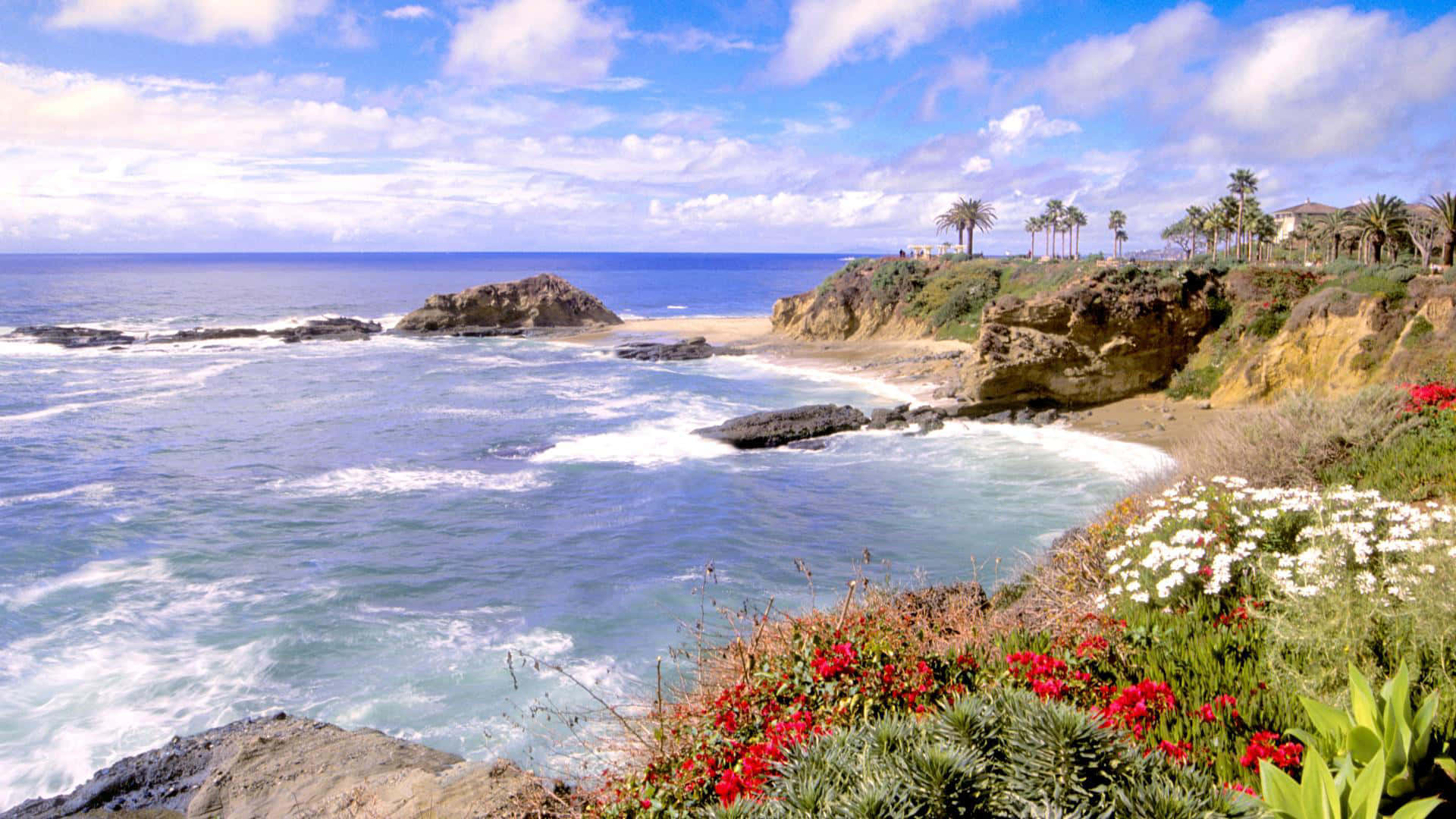 Southern California, Sunrise, beach, Full HD Desktop Wallpaper