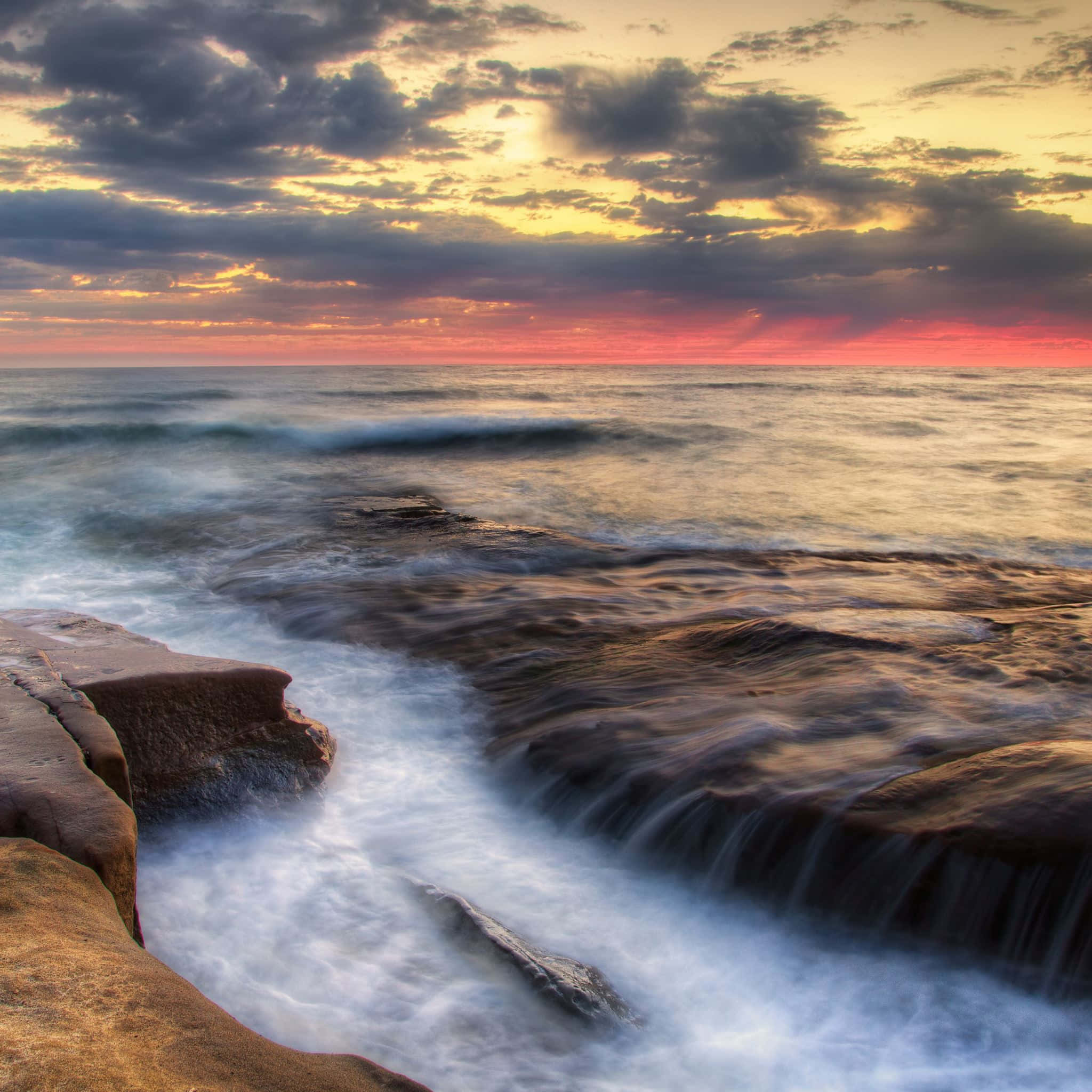 Southern California, Sunset, fiery orange, Full HD Desktop Wallpaper