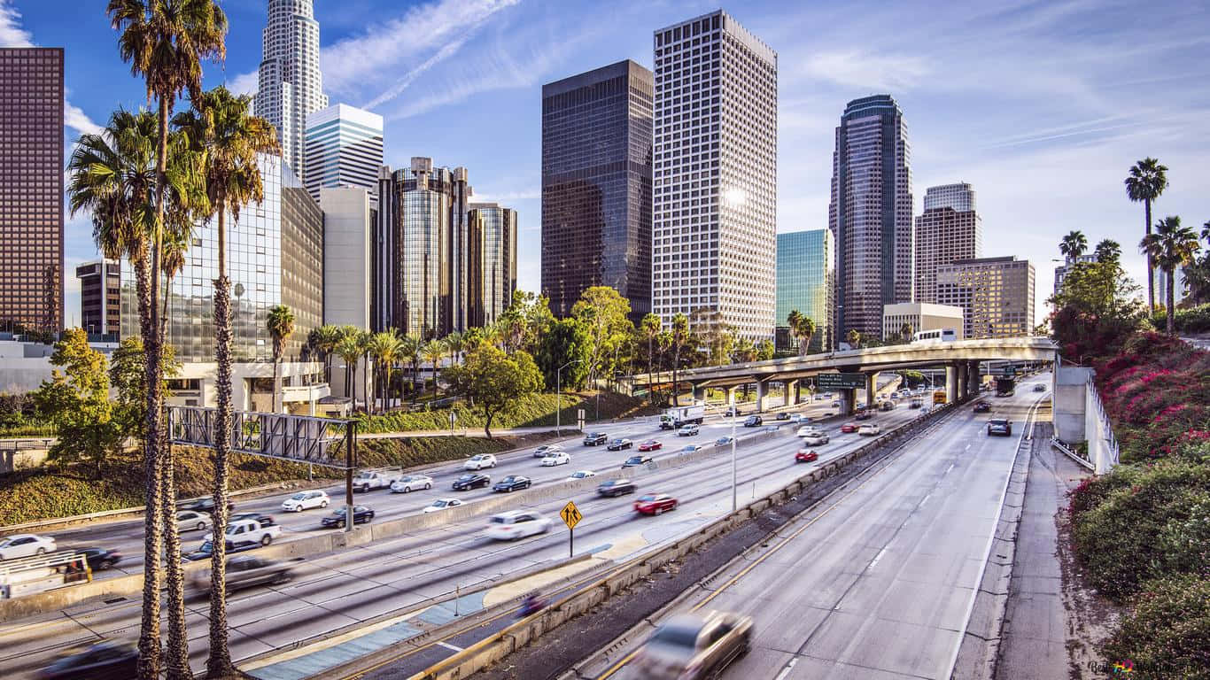 Southern California, highway, modern cityscape, HD Desktop Wallpaper