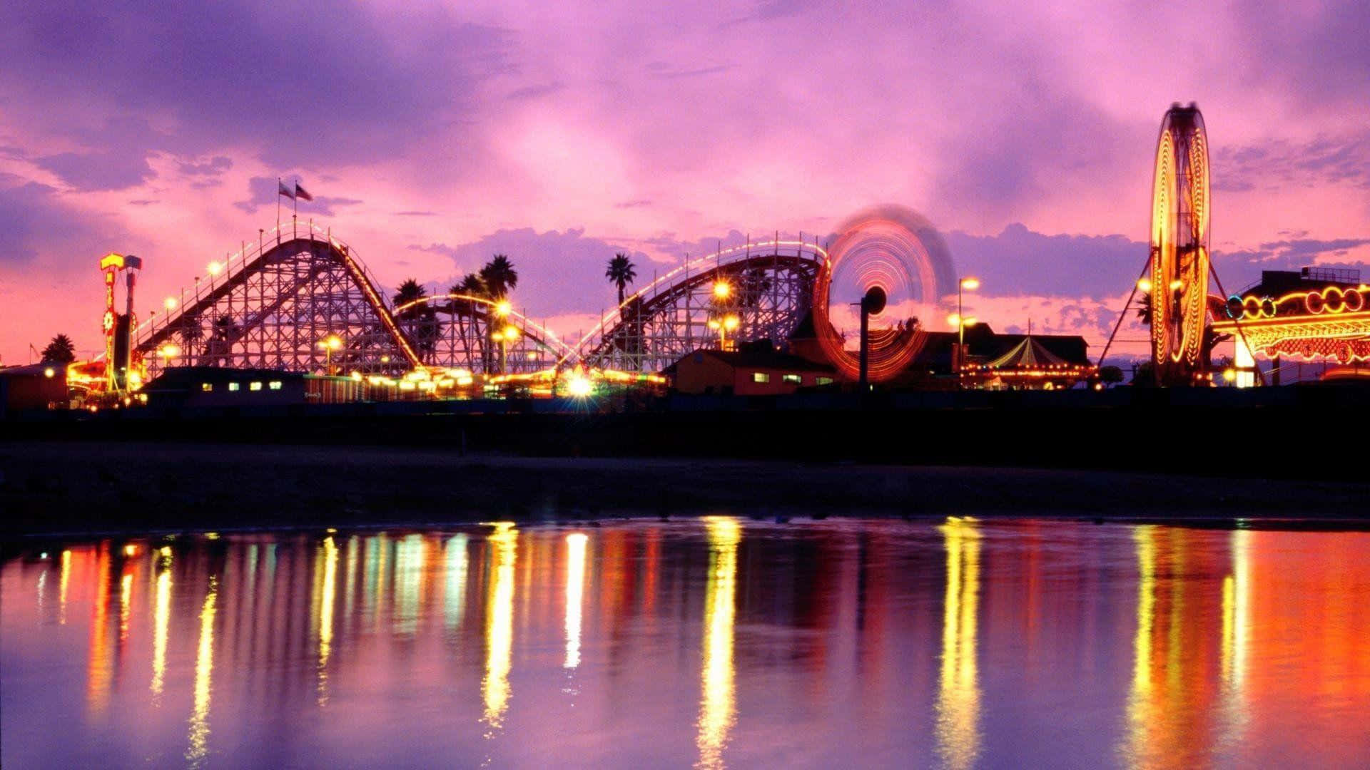 California Aesthetic, amusement park, roller coasters, Full HD Desktop Wallpaper