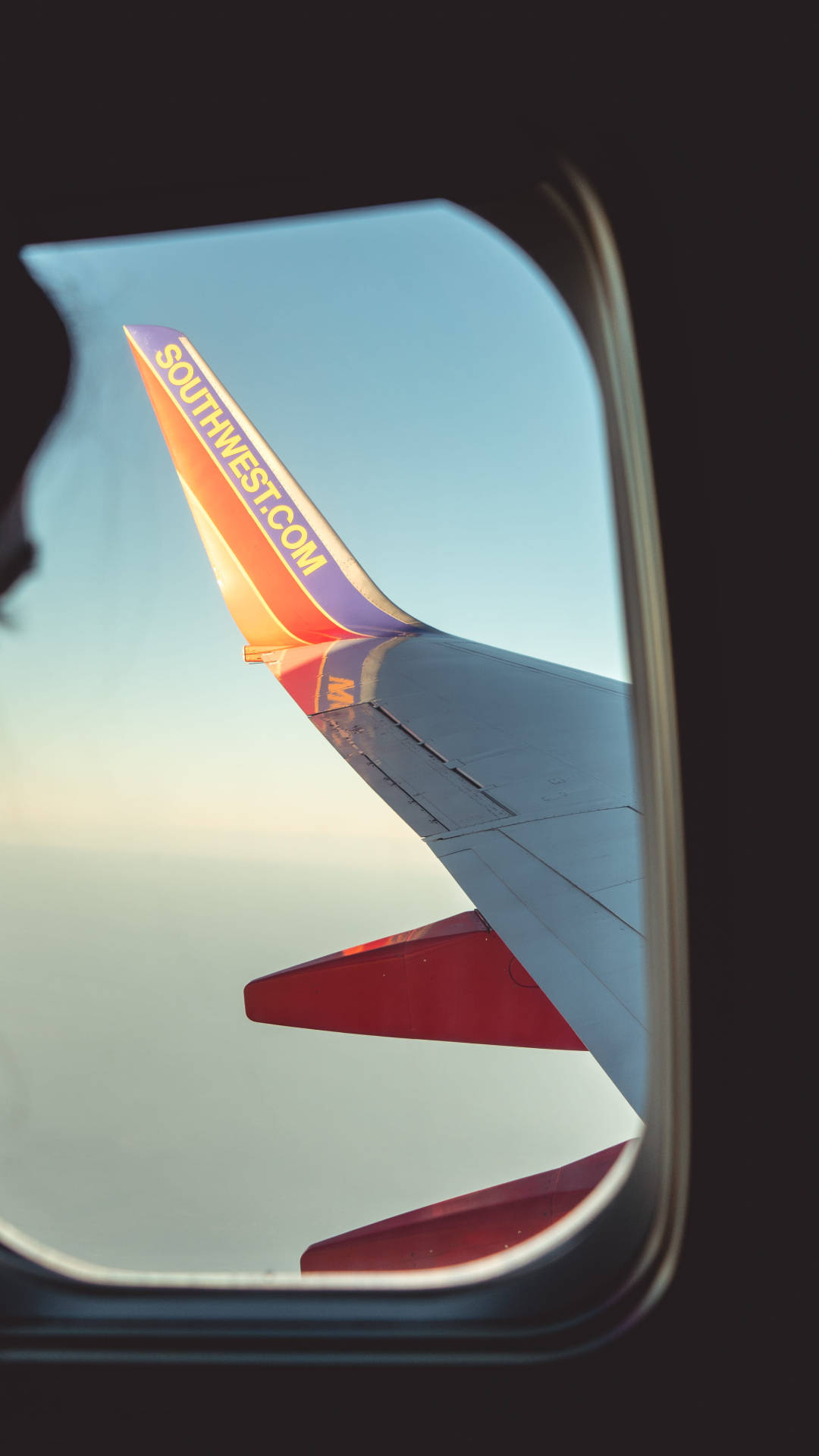 Southwest Airlines, airplane window, plane wing, Full HD Phone Wallpaper