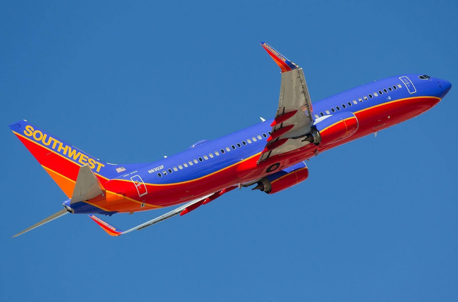 Southwest Airlines, red blue plane, bold red blue and orange livery, HD Desktop Wallpaper