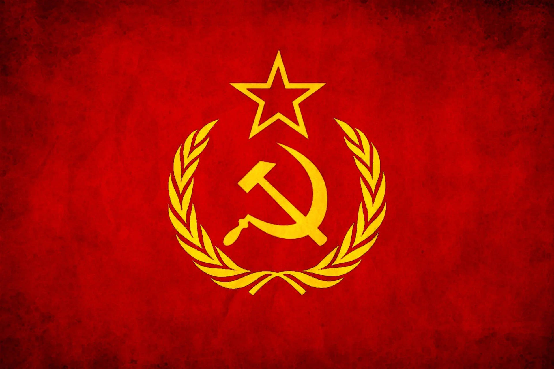 Soviet Union Flag, red flag, golden hammer sickle, Full HD Desktop Wallpaper