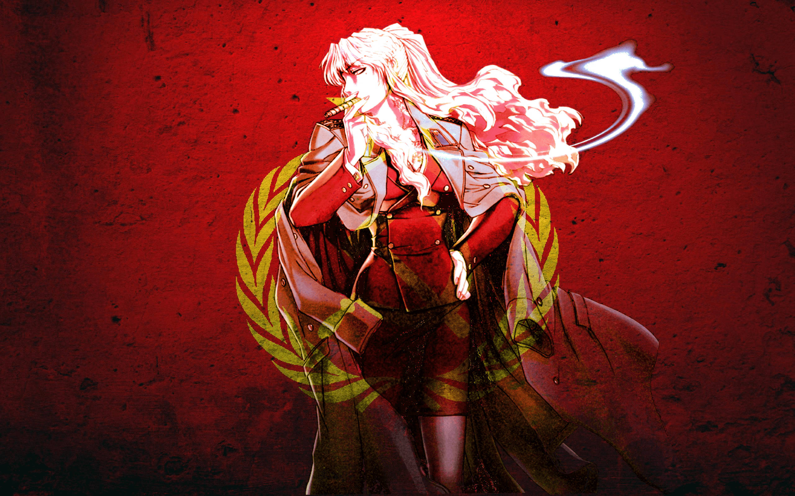 Soviet Union Flag, balalaika, white hair, 2K Desktop Wallpaper