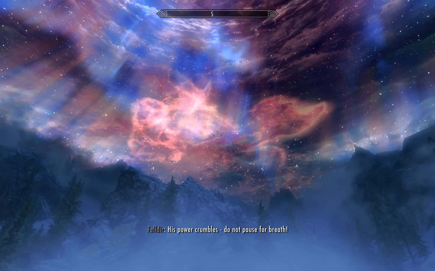 Sovngarde, cosmic nebula, swirling pink blue and purple clouds, HD Desktop Wallpaper