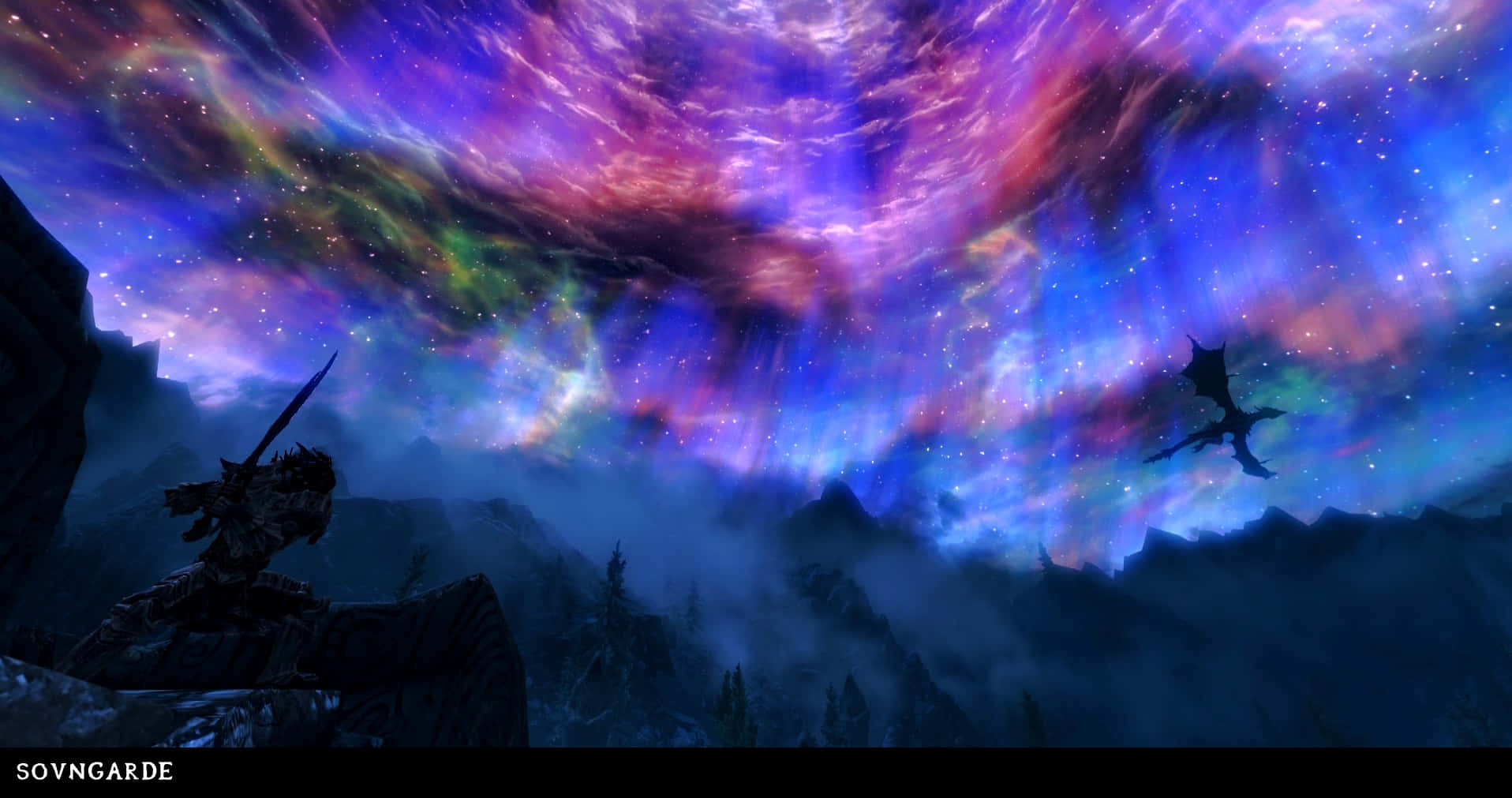 Sovngarde, 1916 x 1011, misty mountain peak, HD Desktop Wallpaper