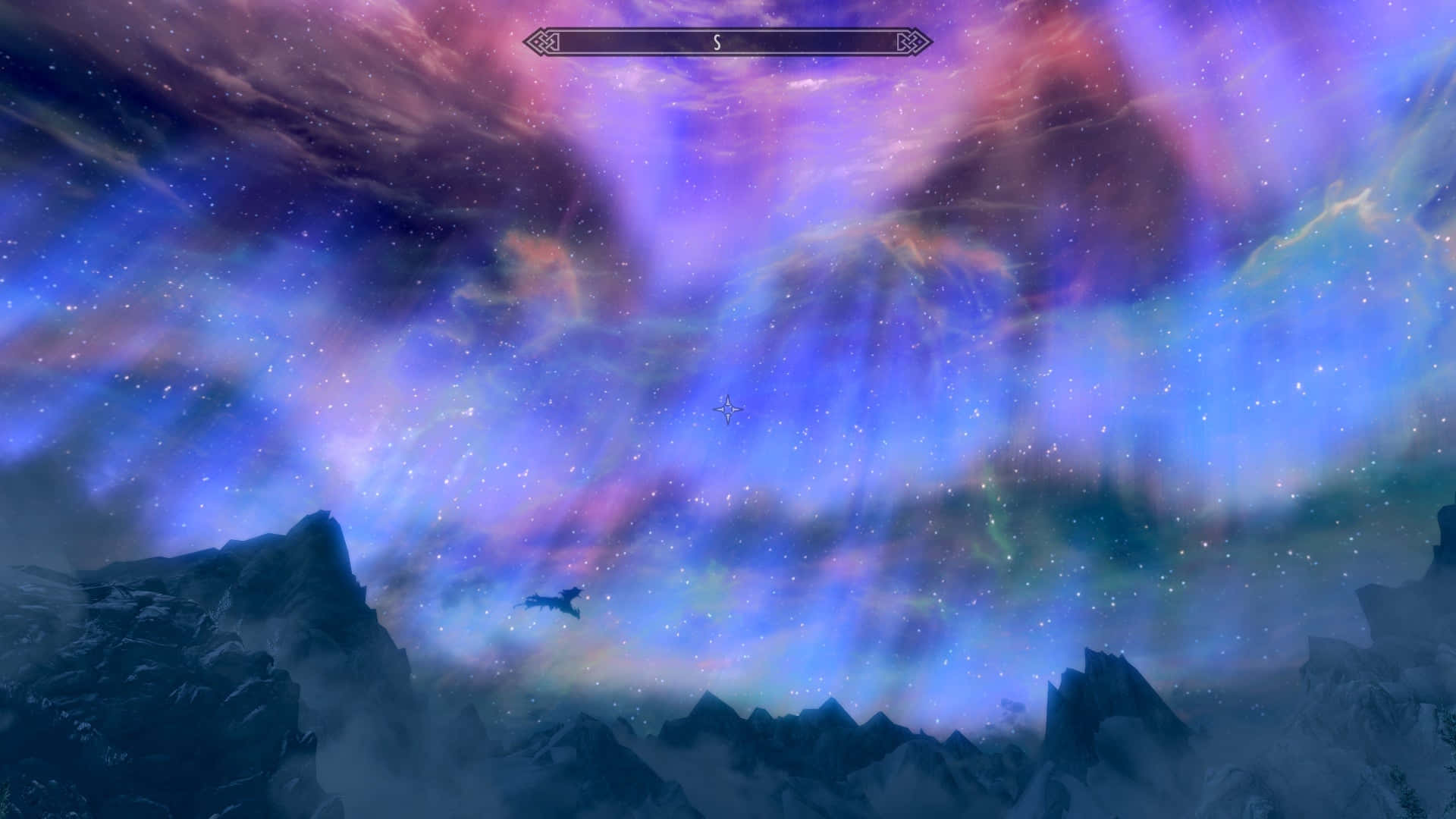 Sovngarde, dragon, cosmic sky, Full HD Desktop Wallpaper