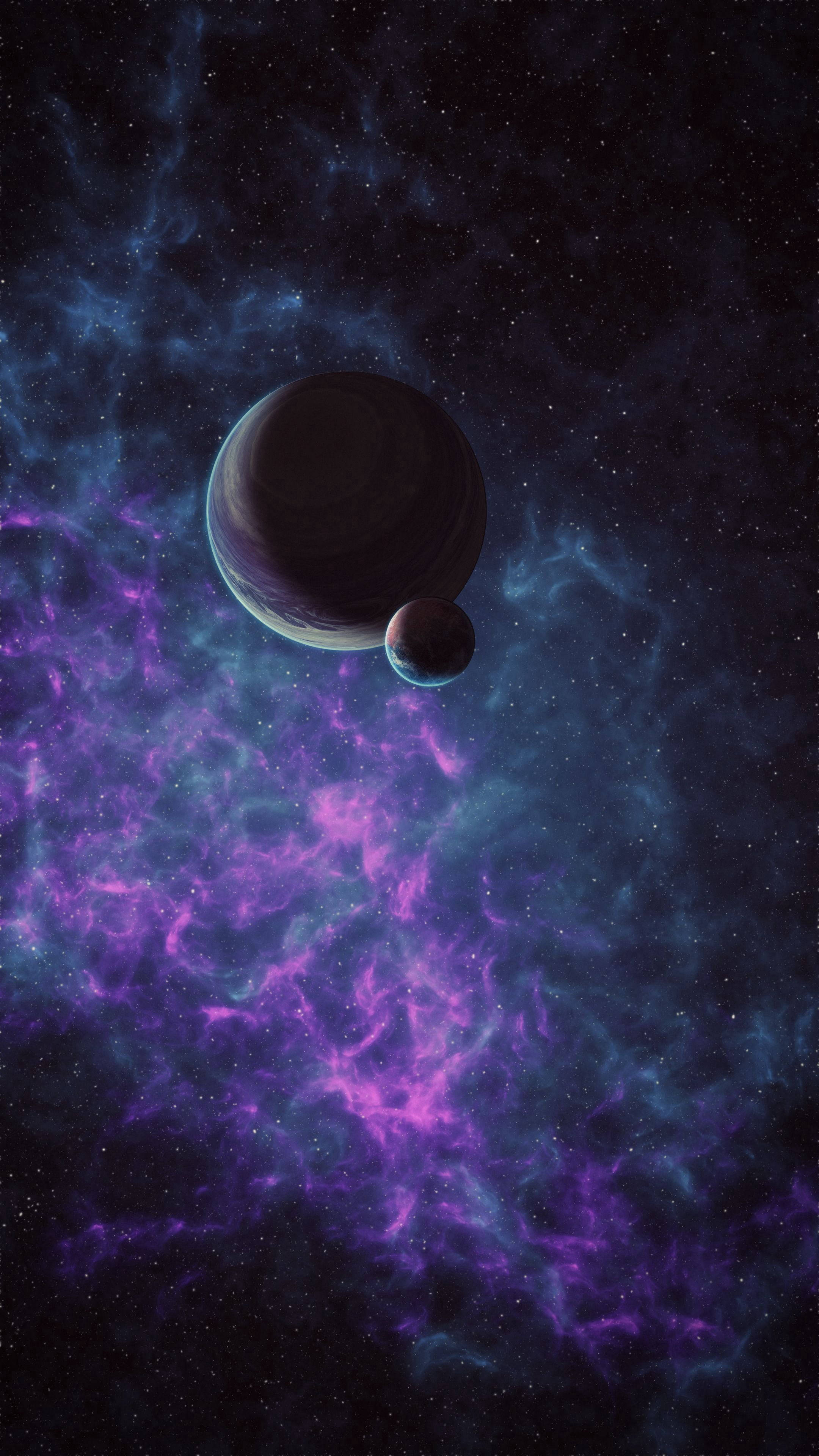 purple clouds, space, 4K Phone, 4K Phone Wallpaper