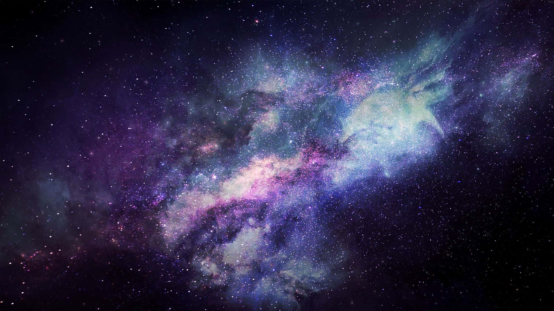galaxy, hazy nebula clouds, vibrant purple and blue nebula, Full HD Desktop Wallpaper