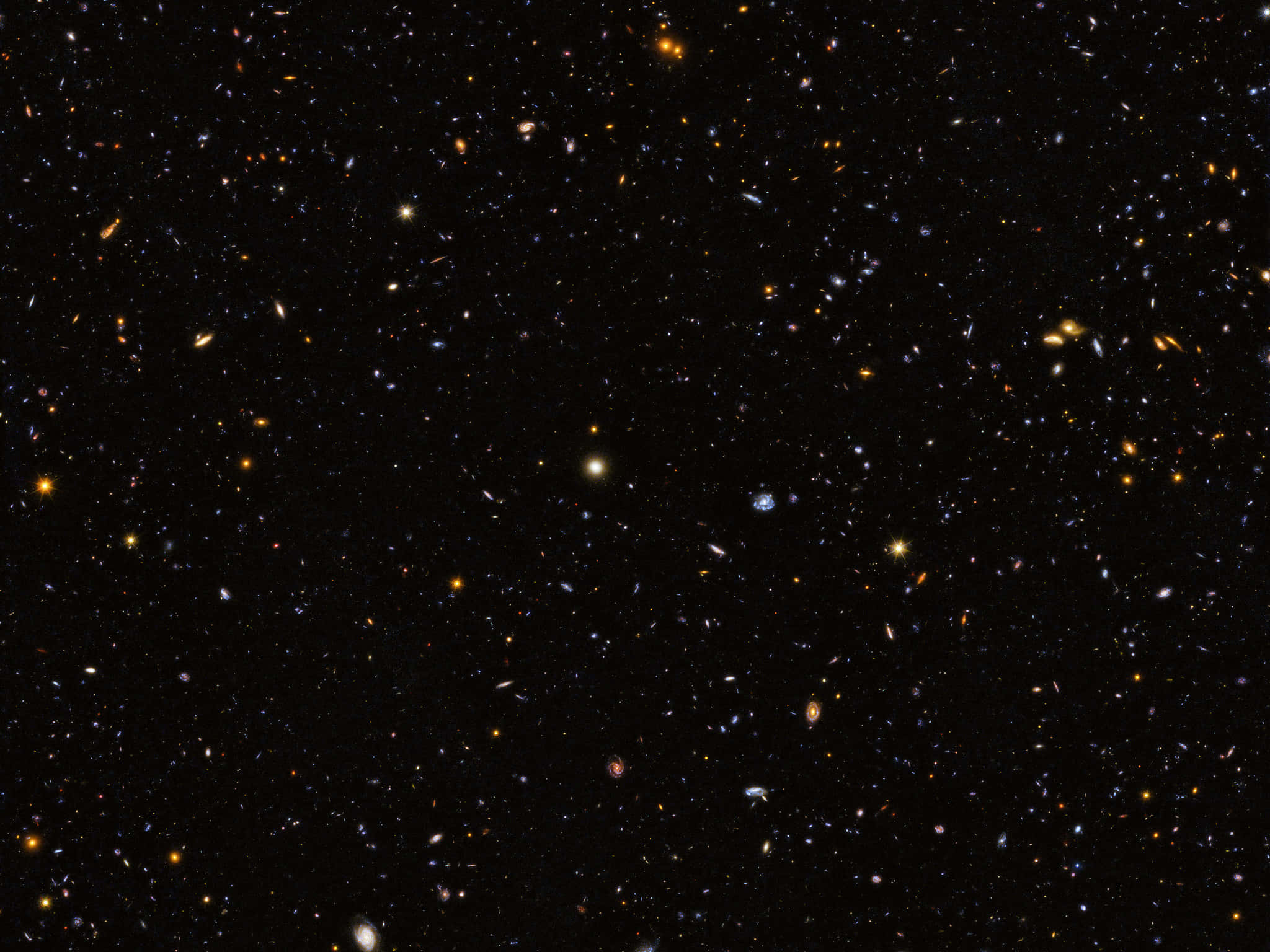 visible tiny galaxies, gold blue, white, Full HD Desktop Wallpaper