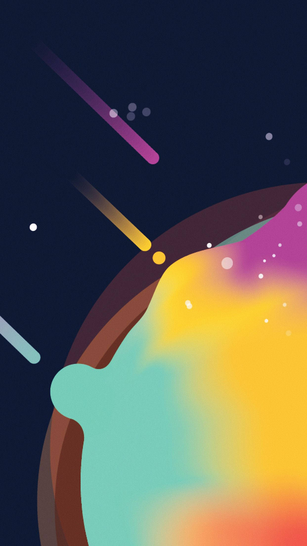 colorful space blob, vibrant abstract cosmic swirl, glowing streaks, Full HD Phone Wallpaper