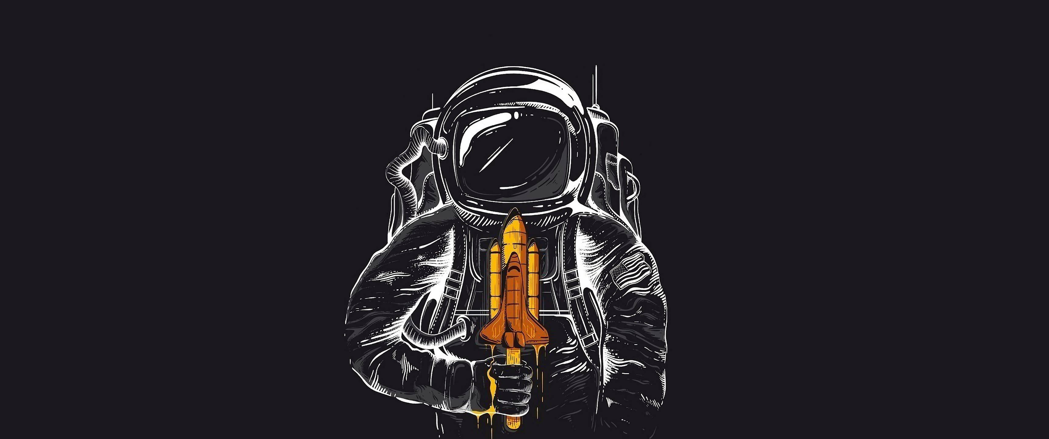 Space Aesthetic, astronaut, detailed suit, 2K Desktop Wallpaper
