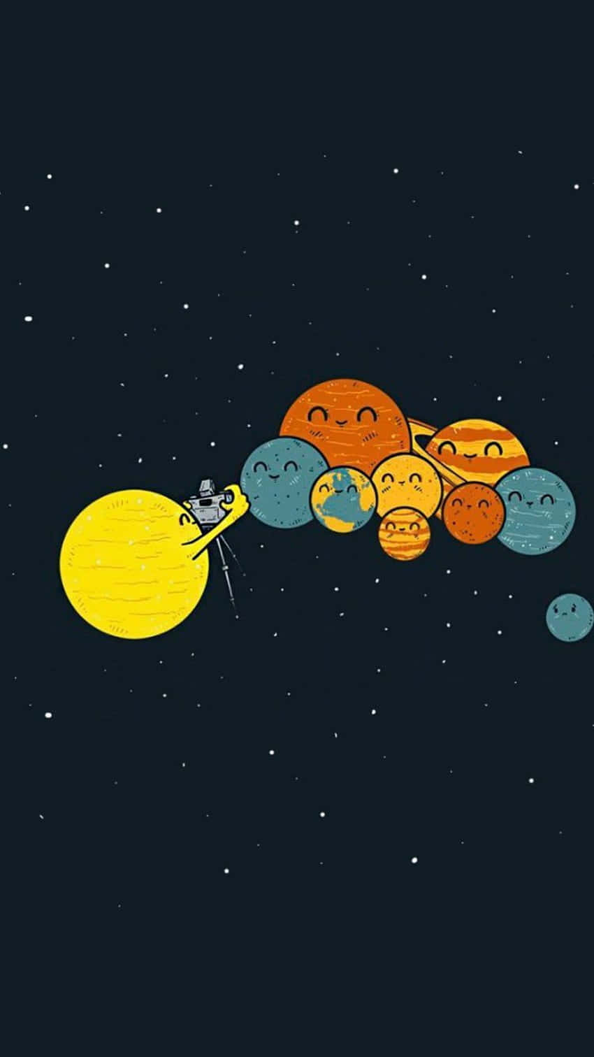 cartoon space, fateful journey through space, cute cartoon spaceship, HD Phone Wallpaper