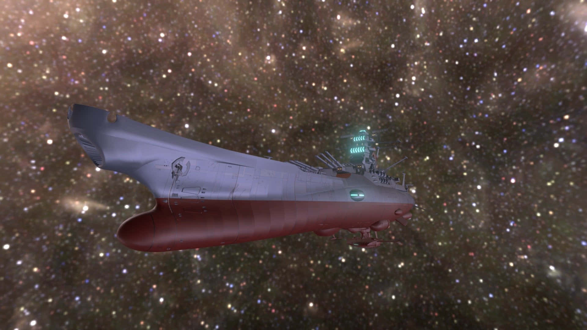 Space Battleship Yamato, 1920 x 1080, futuristic spaceship, Full HD Desktop Wallpaper