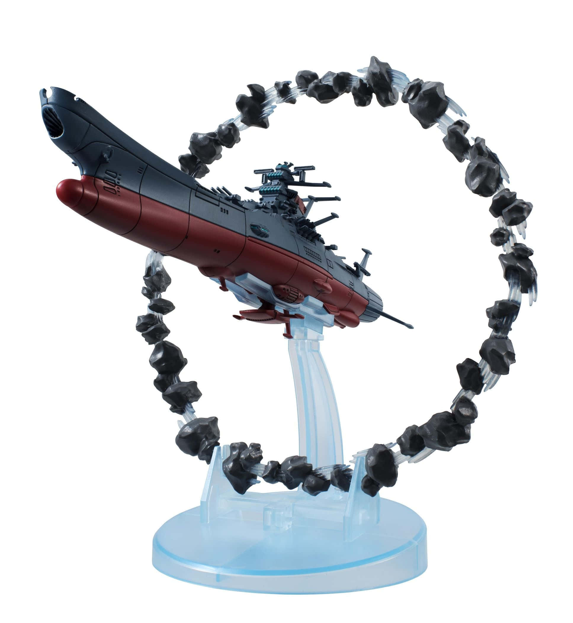 Space Battleship Yamato, red and black, circular asteroid ring, Full HD Phone Wallpaper