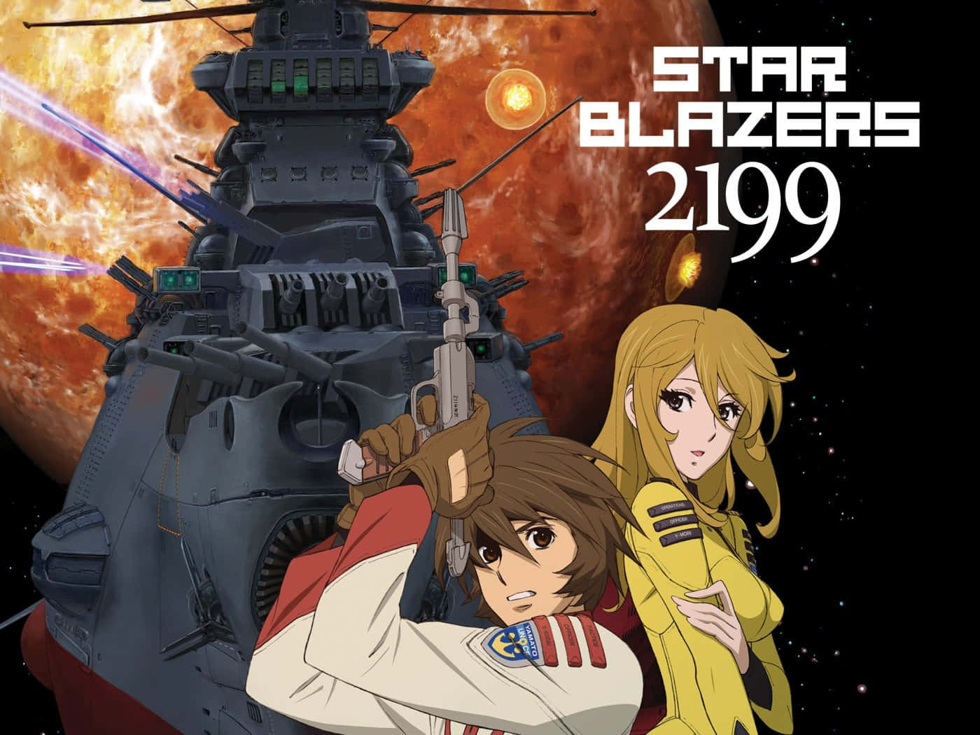 Space Battleship Yamato, anime characters, massive warship, HD Desktop Wallpaper