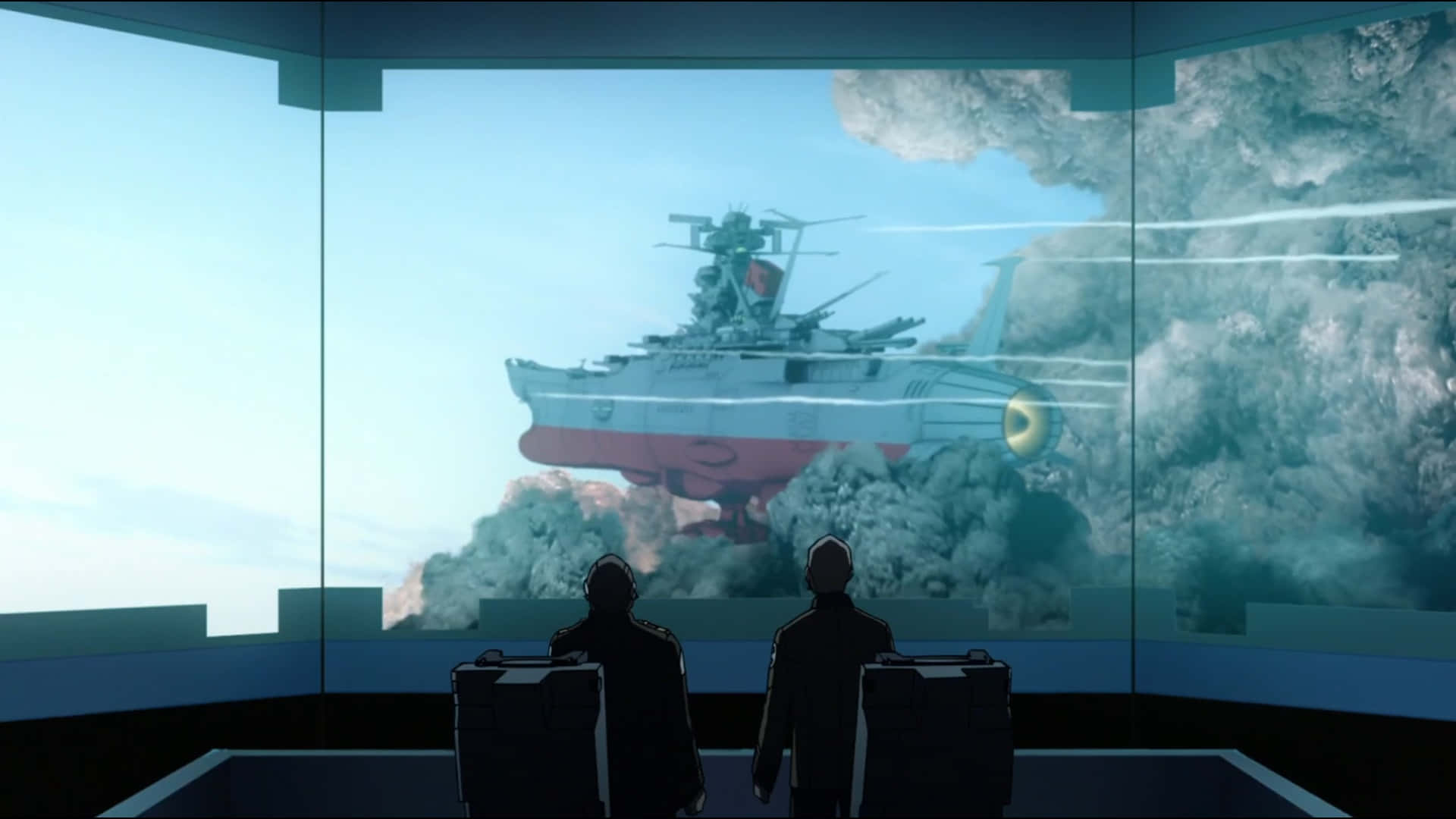 Space Battleship Yamato, control room, massive warship, Full HD Desktop Wallpaper