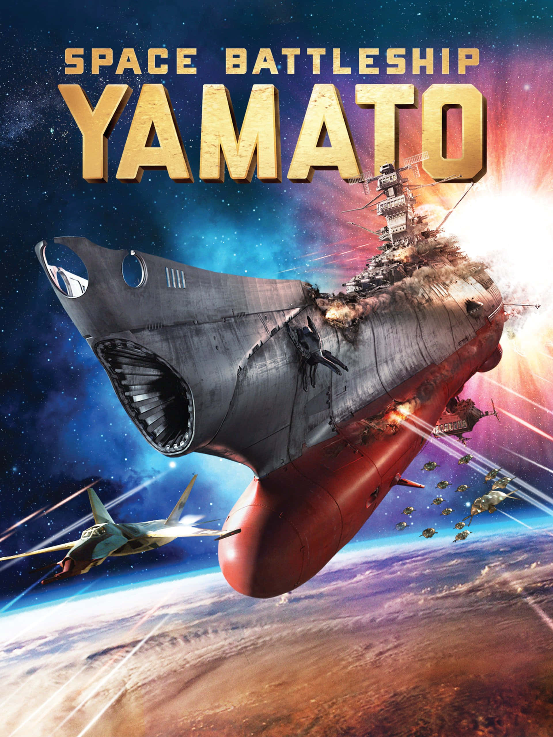 Space Battleship Yamato, massive warship, space, 2K Phone Wallpaper