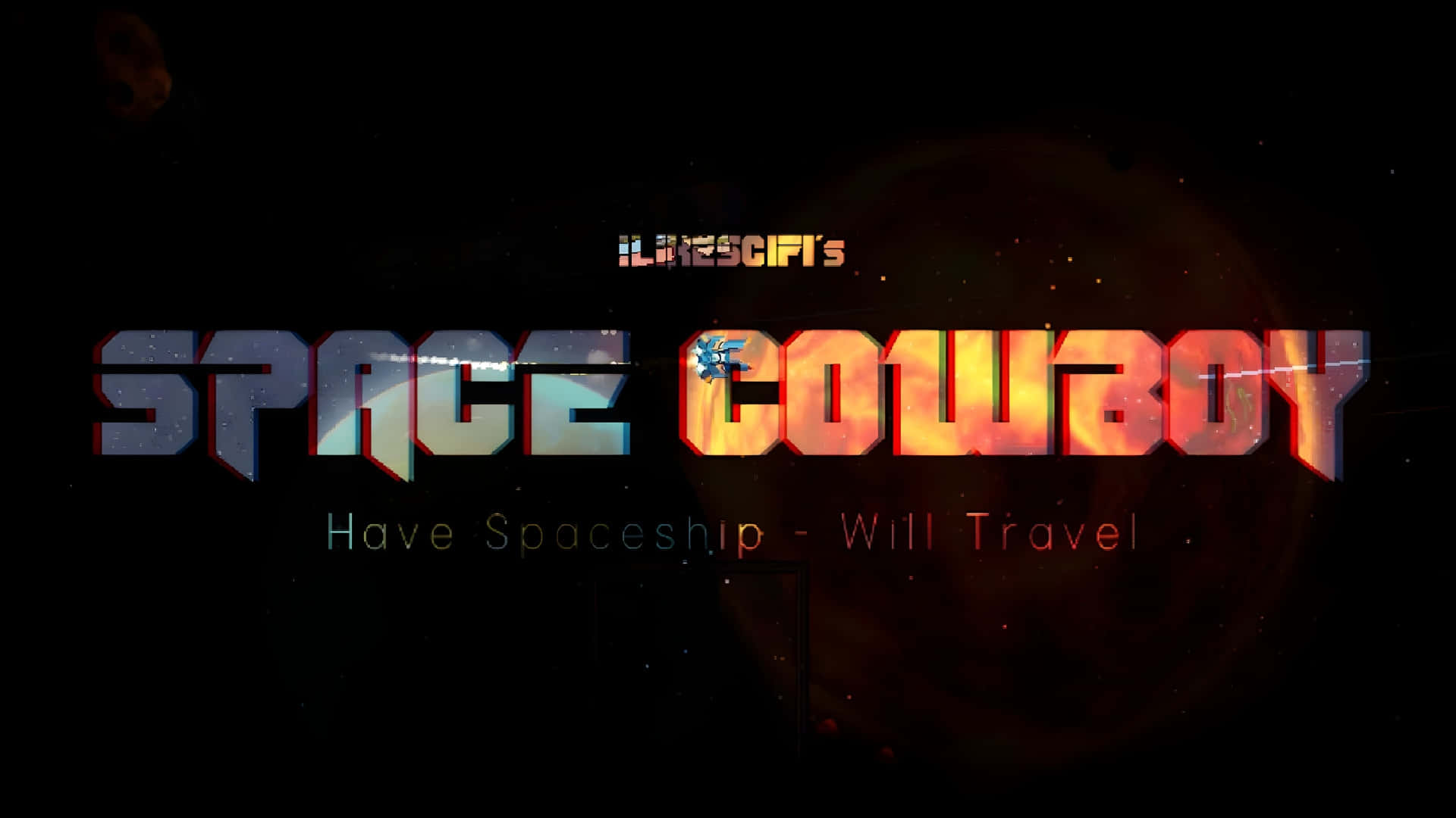 Space Cowboy, fiery orange, cool blue, Full HD Desktop Wallpaper