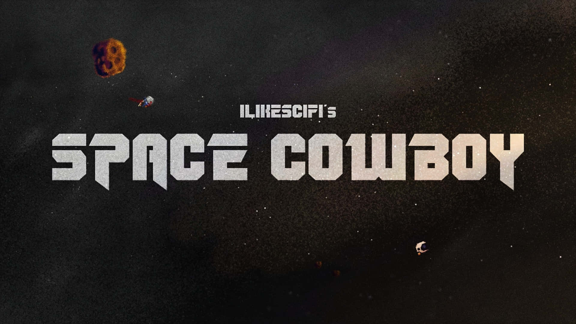 Space Cowboy, starry space backdrop, floating asteroids, Full HD Desktop Wallpaper