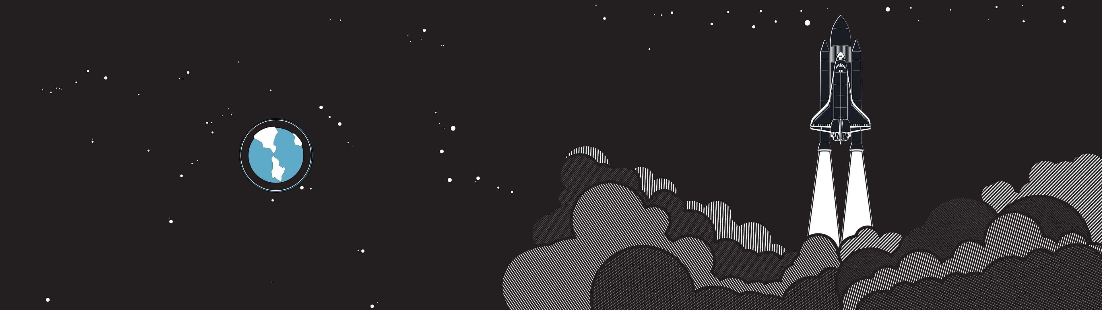 Space HD 3840x1080, rocket, Earth, 4K Desktop Wallpaper