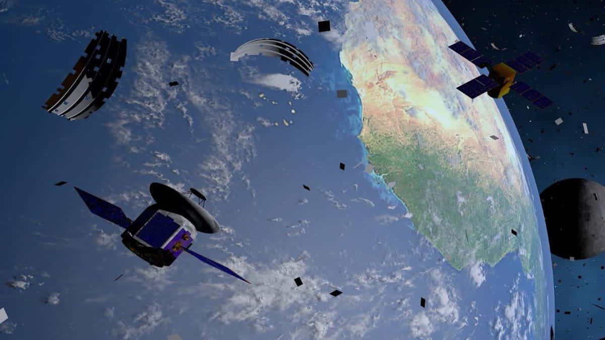 Space Debris, Earth, satellites, SD Desktop Wallpaper