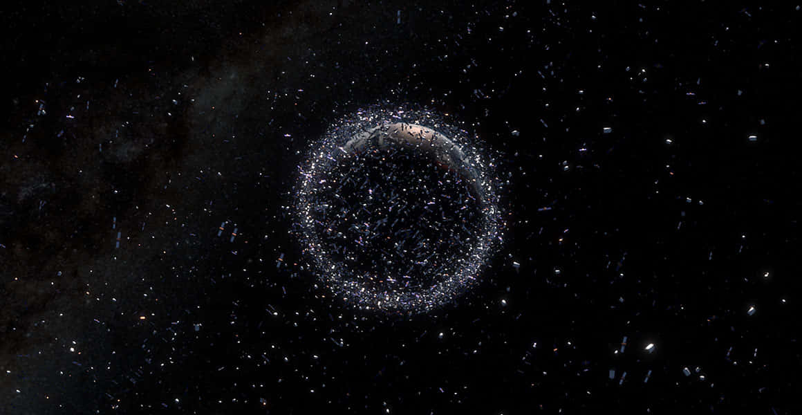 space debris, Earth, glittering particles, SD Desktop Wallpaper