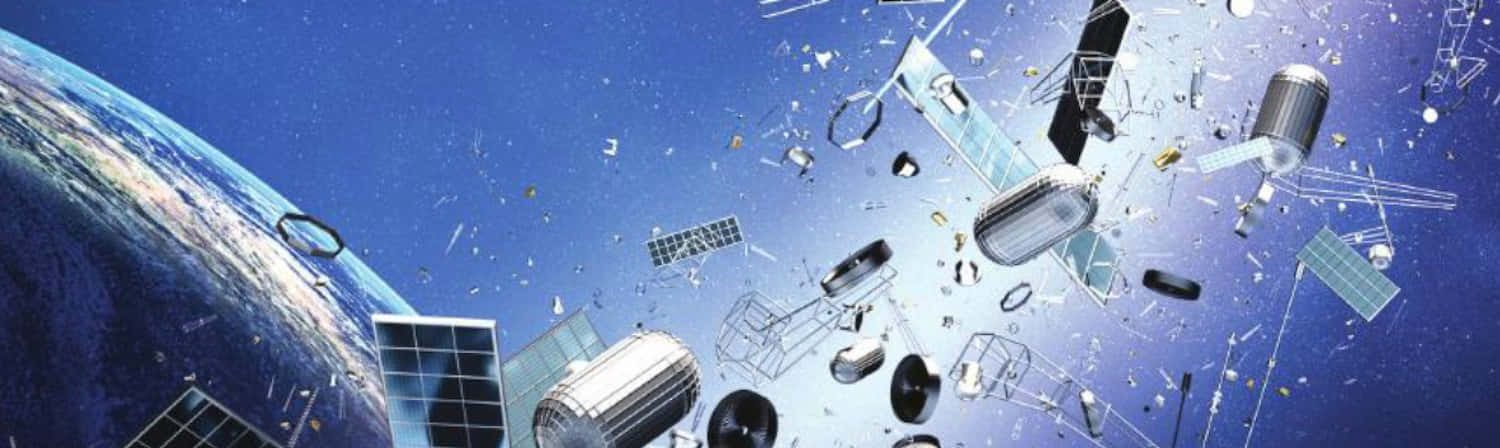 space debris, Earth, curved blue horizon, HD Desktop Wallpaper