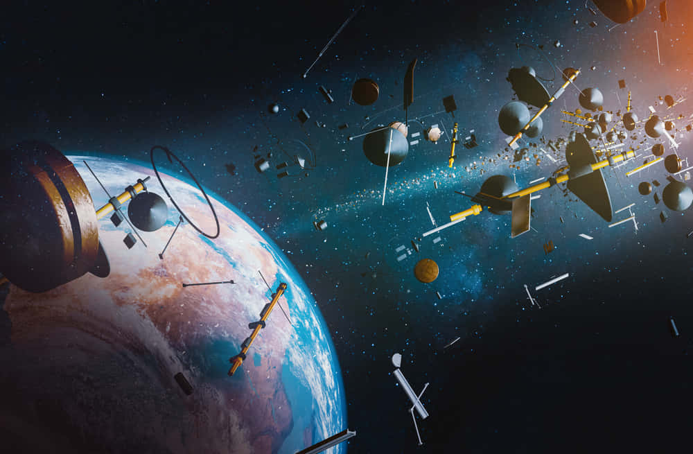 space debris, Earth, satellites, SD Desktop Wallpaper