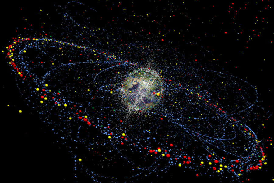 Space Debris, Earth, black void, SD Desktop Wallpaper
