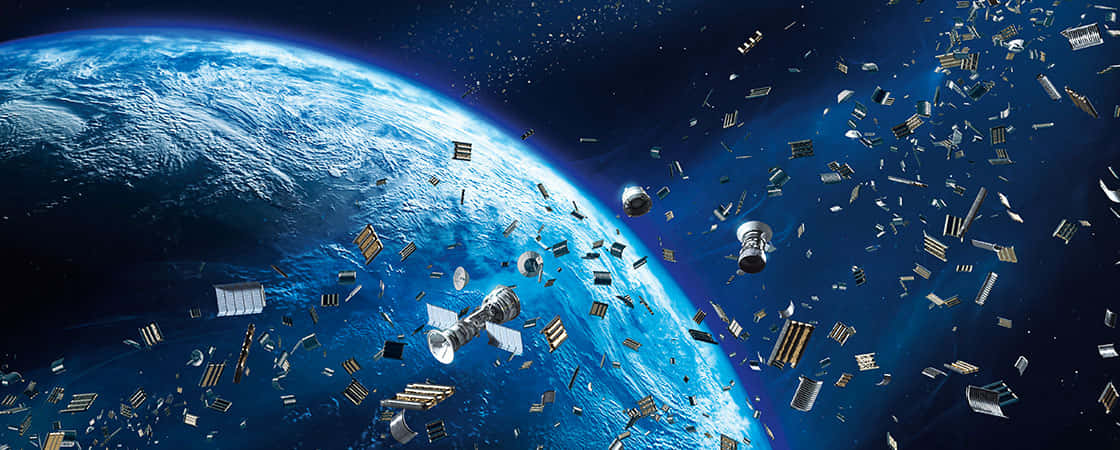 Space Debris, Earth, orbiting satellites, SD Desktop Wallpaper