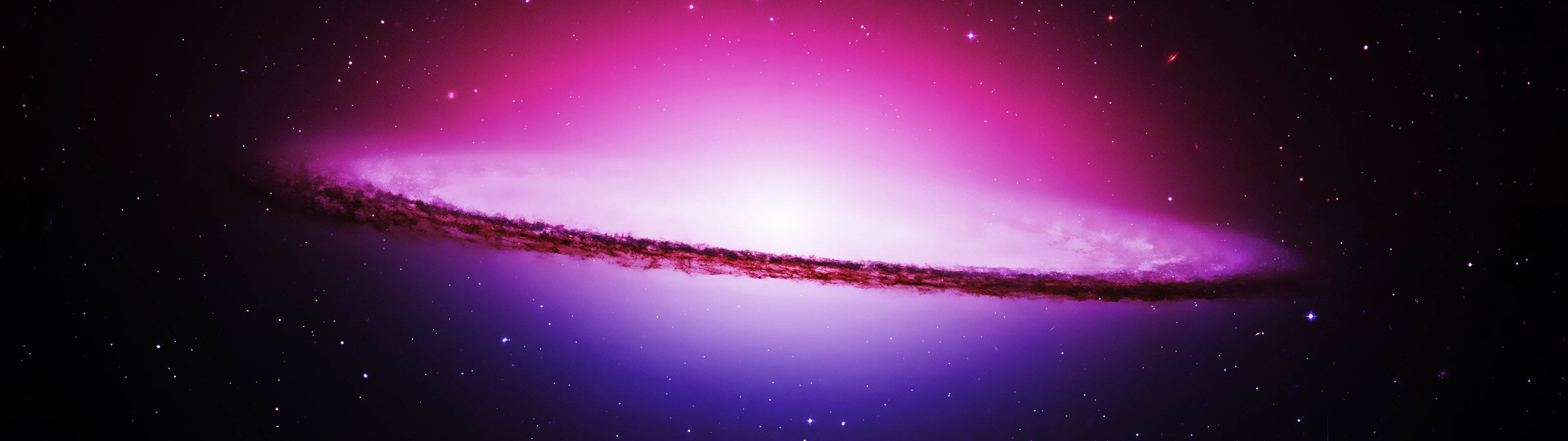 surreal interstellar journey, luminous spiral galaxy, vibrant pink and purple hues, 4K Desktop Wallpaper