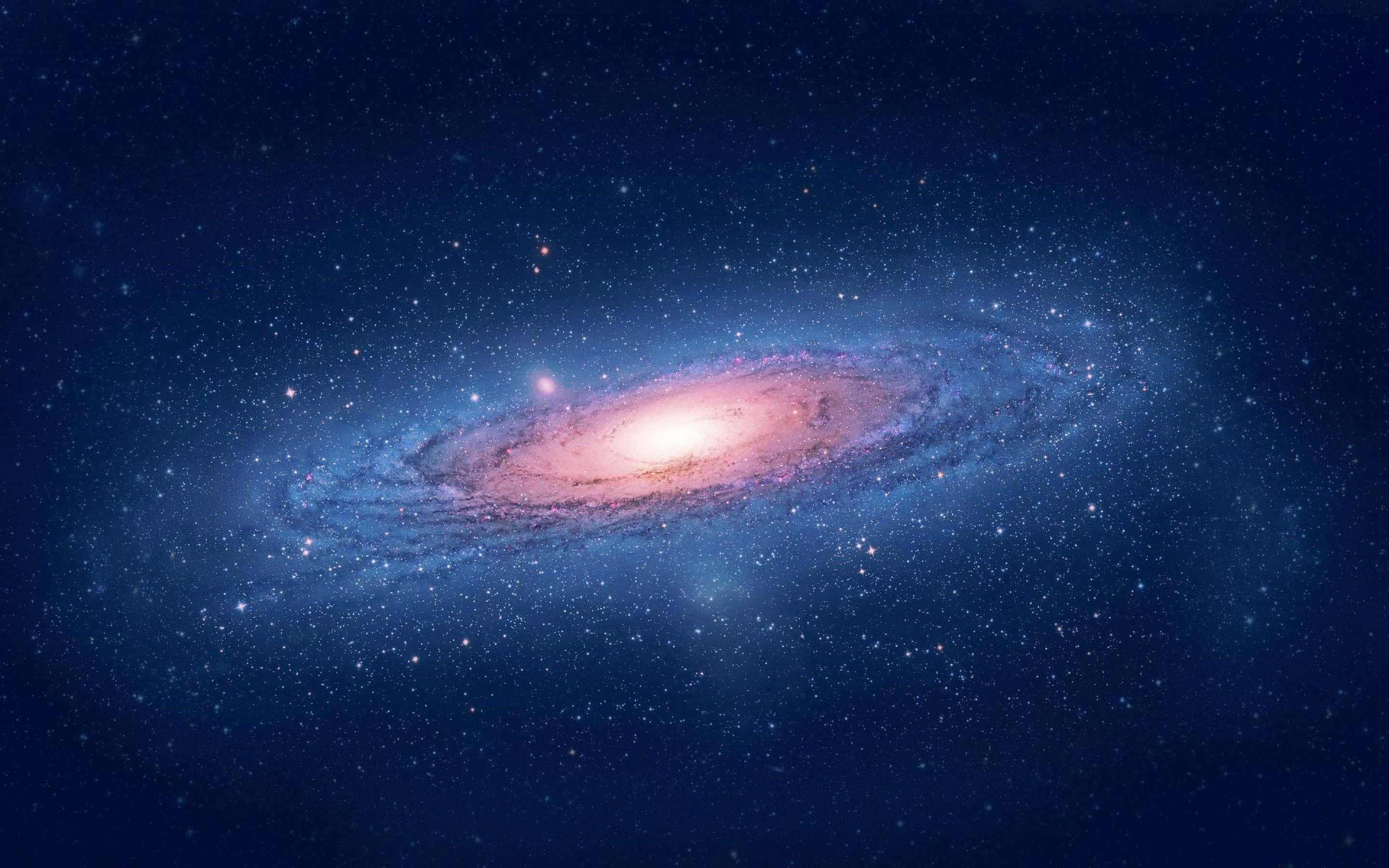 Space Galaxy, spiral galaxy, pink and blue hues, 2K Desktop Wallpaper