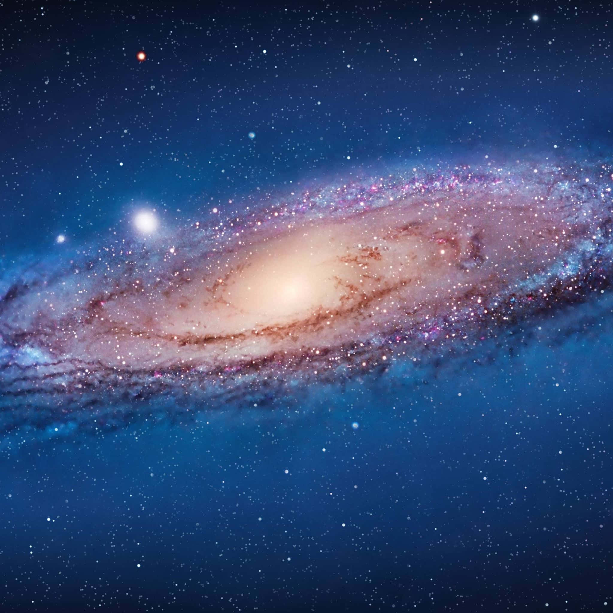 space iPad, spiral galaxy, pink and gold dust, Full HD Desktop Wallpaper