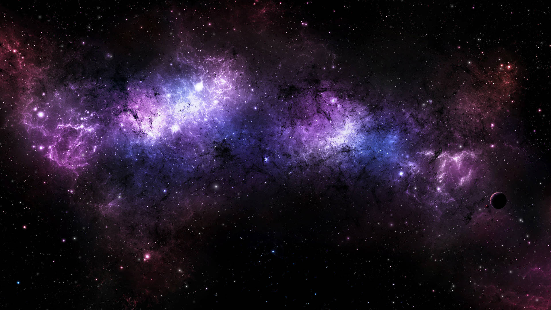 purple galaxy, cosmic nebula, vibrant purples and blues, Full HD Desktop Wallpaper