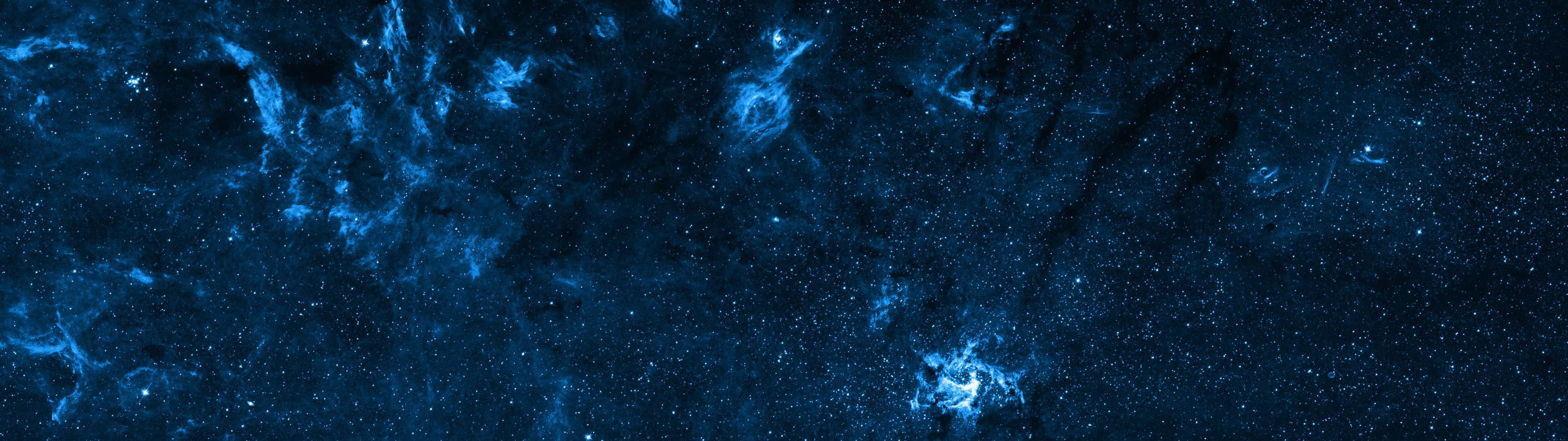 space, Earth, deep blue nebulae, 4K Desktop Wallpaper