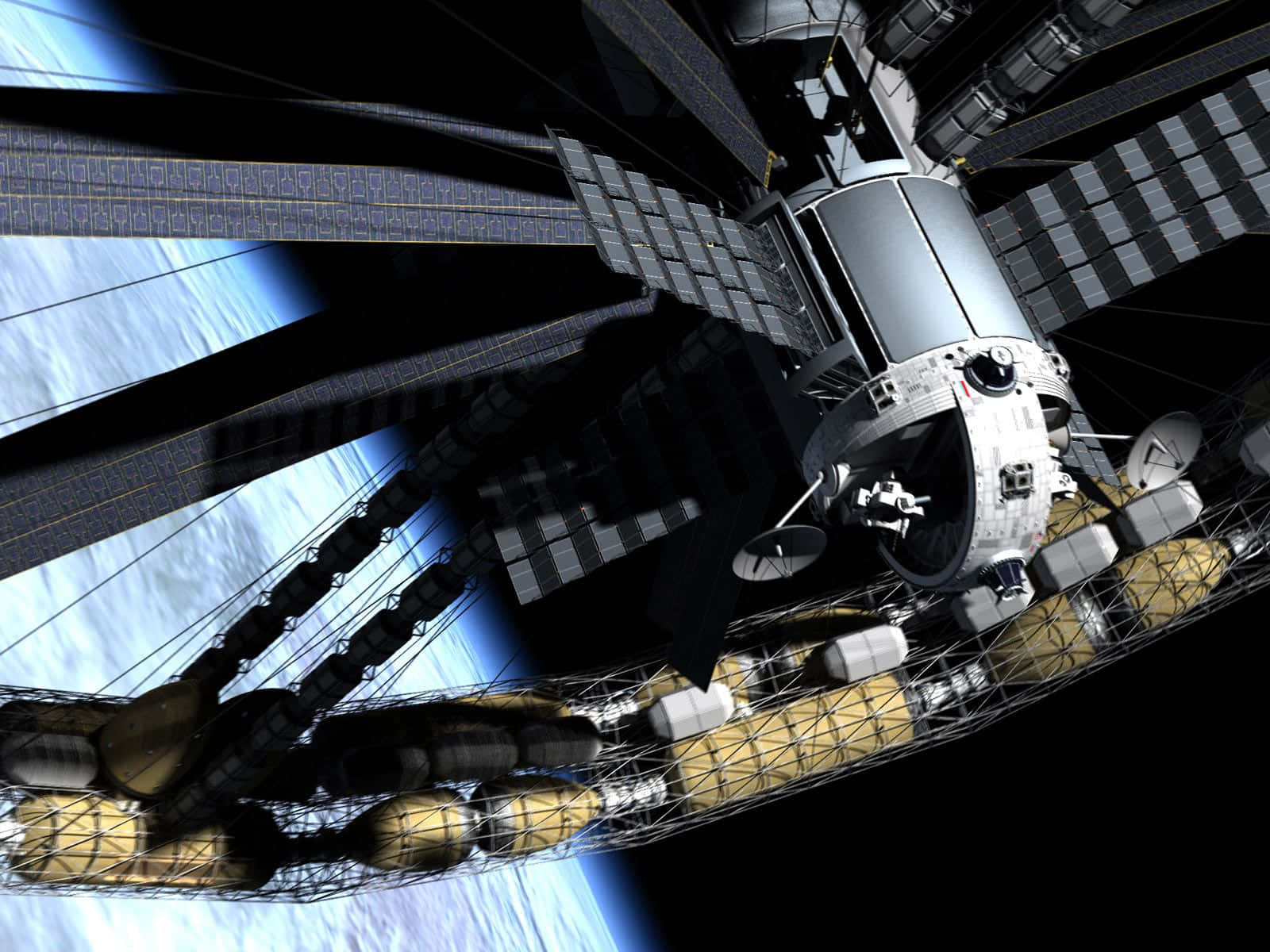 space station, solar panels, modules, HD Desktop Wallpaper