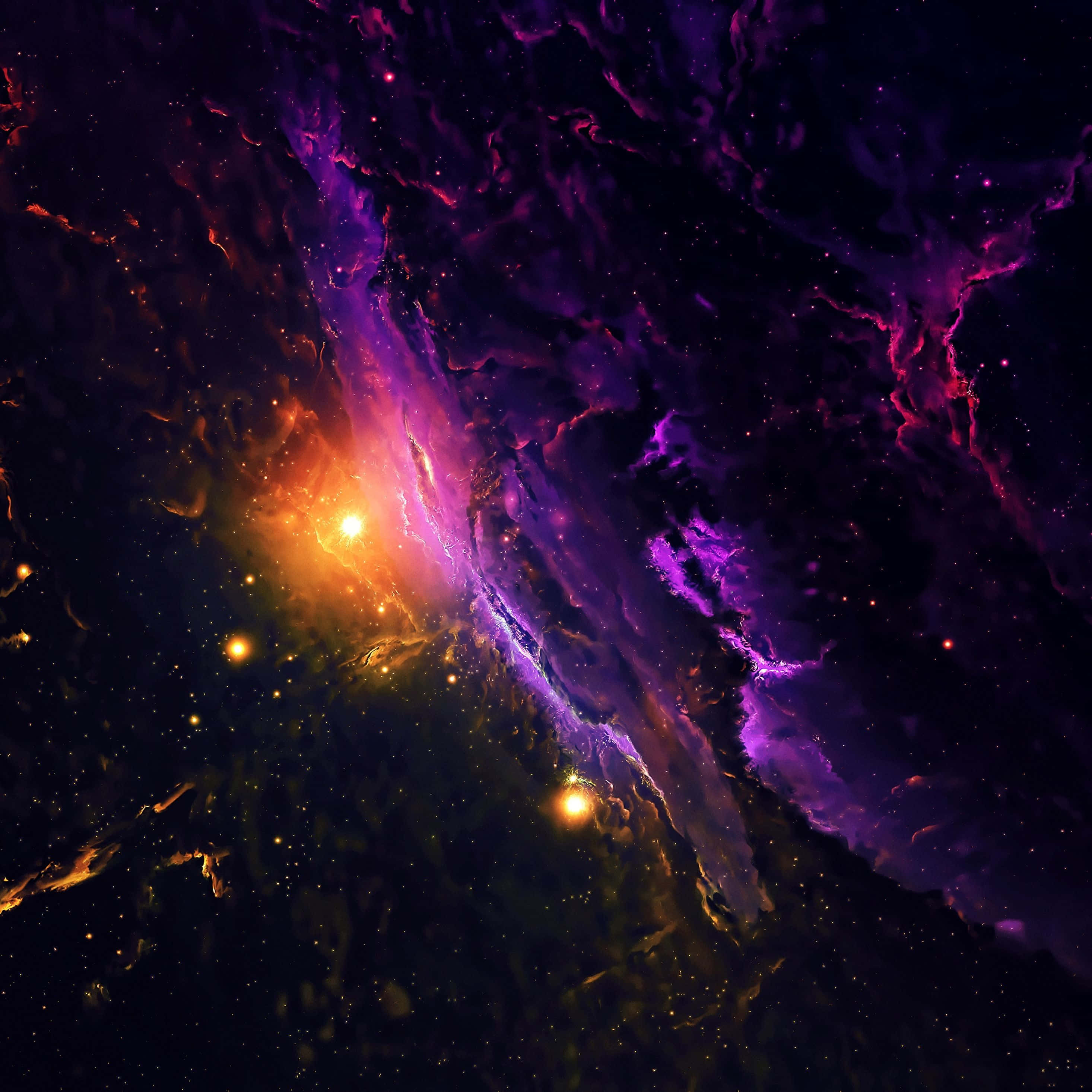 Space iPad, cosmic nebula, purple, 2K Desktop Wallpaper