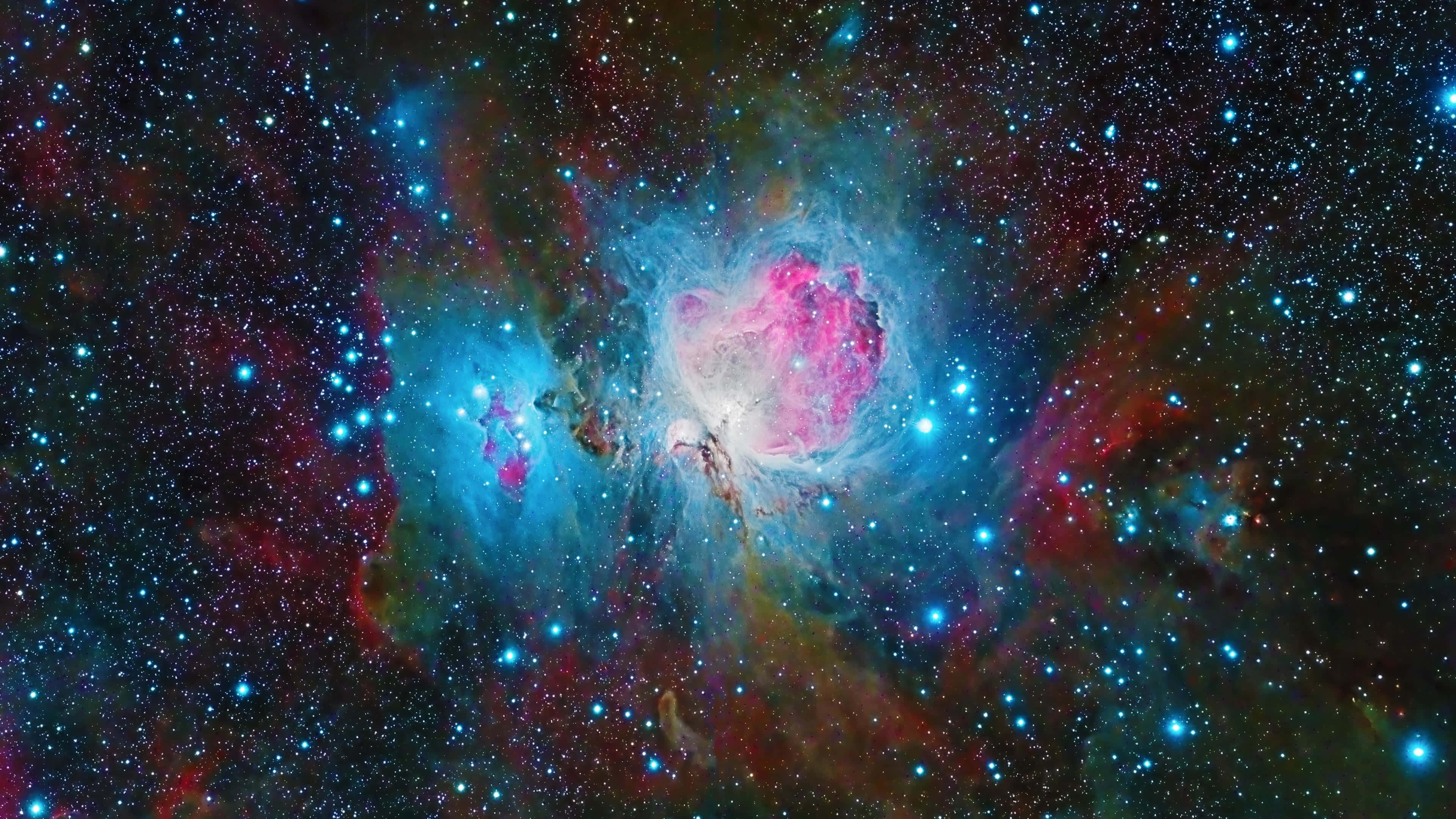Space iPad, cosmic nebula, pink and blue clouds of gas and dust, 4K Desktop Wallpaper