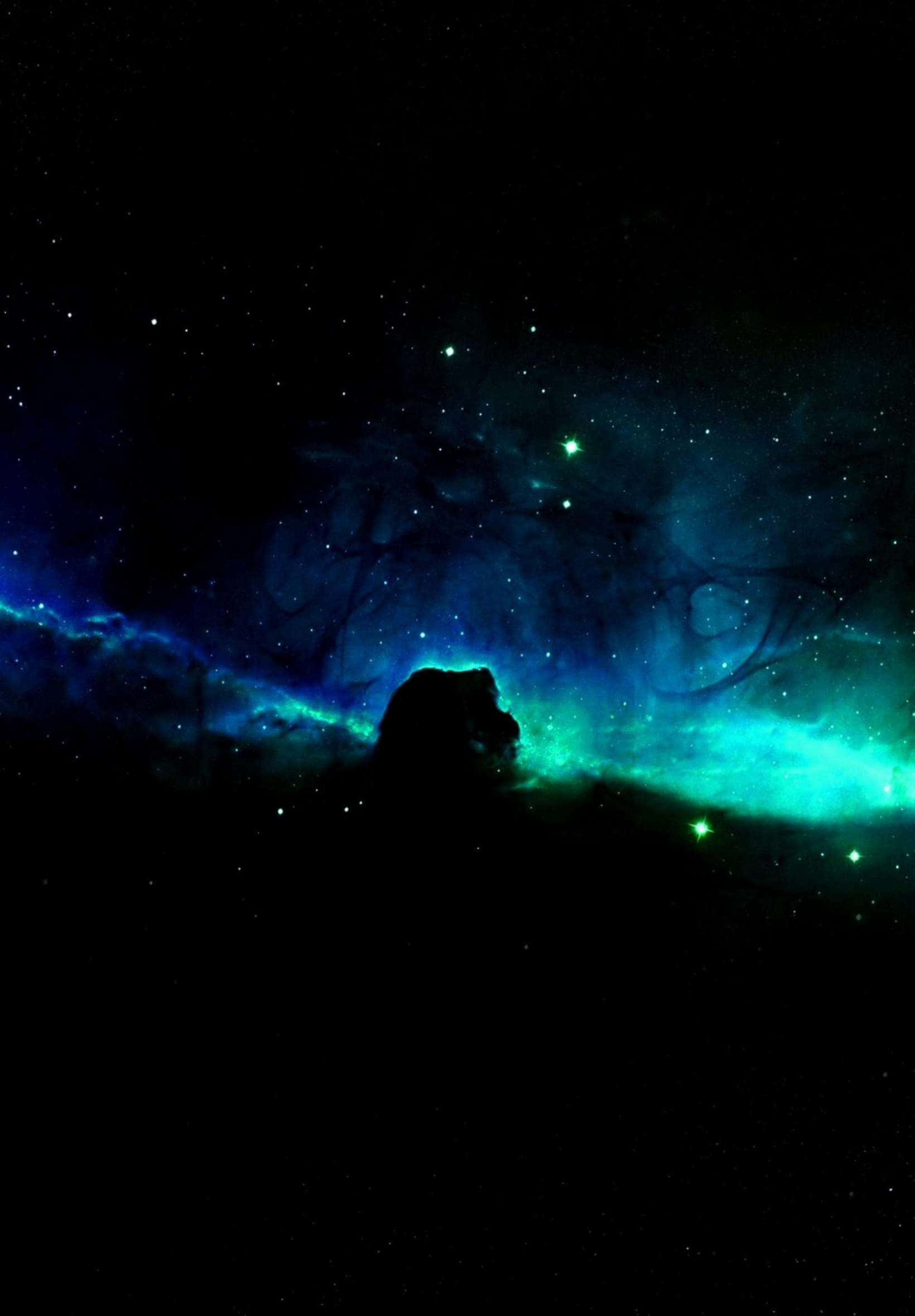 Space iPad, cosmic nebula, vibrant teal, Full HD Phone Wallpaper