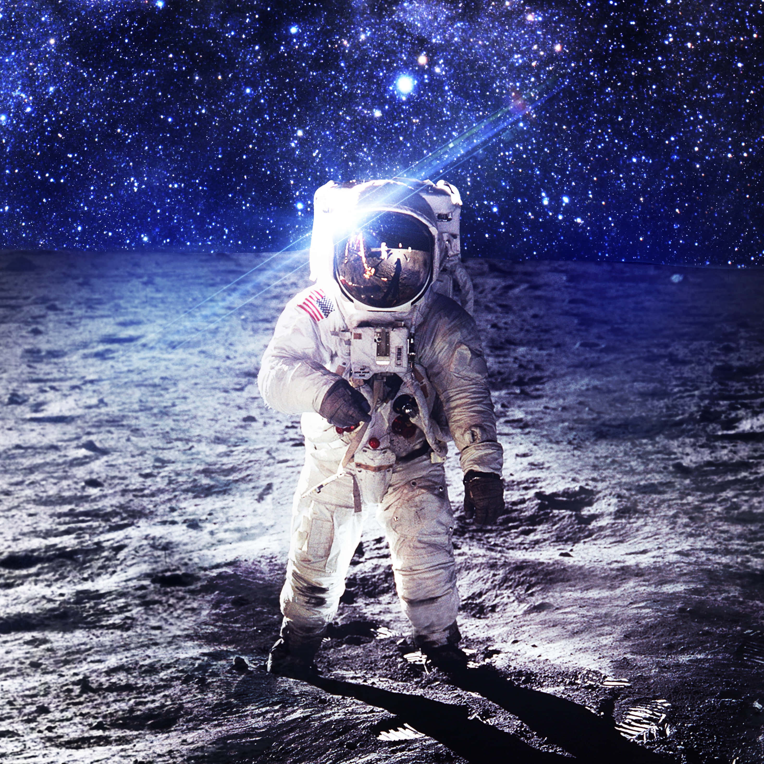 Space iPad, astronaut, moon, 2K Desktop Wallpaper