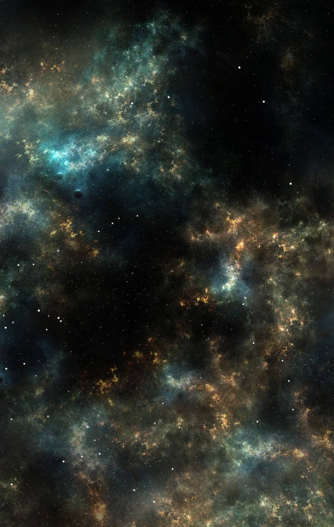 cosmic nebulae, teal, gold, HD Phone Wallpaper