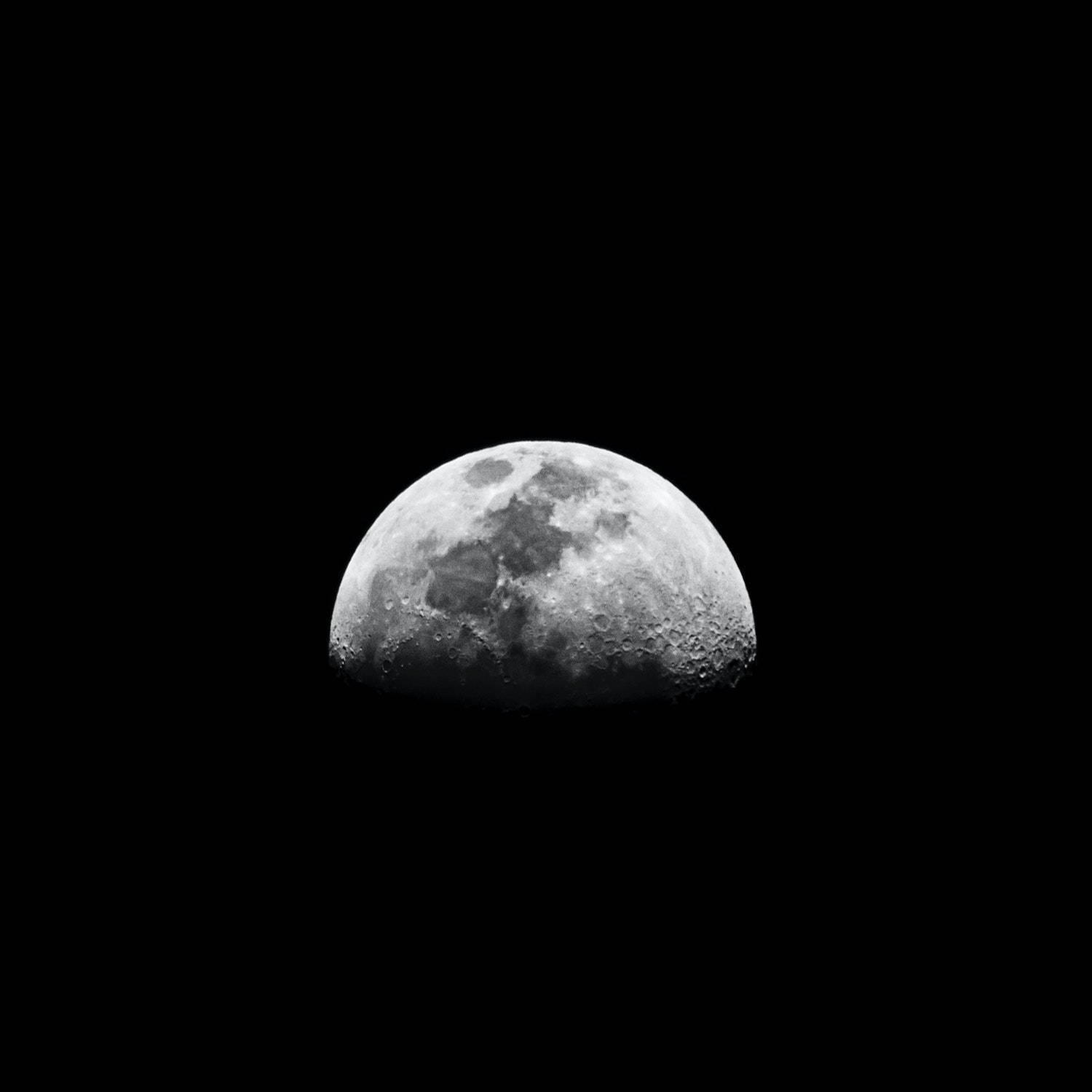 black space, moon, craters, HD Desktop Wallpaper
