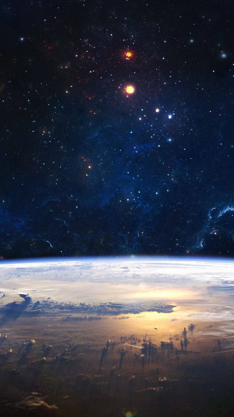 Space iPhone, Earth, starfield, HD Phone Wallpaper
